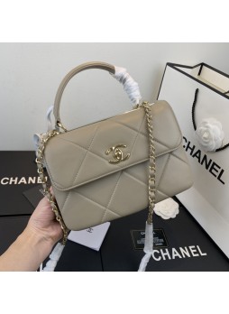 CHANEL CLASSIC SMALL FLAP BAG WITH TOP HANDLE  25CM TRENDY BAG